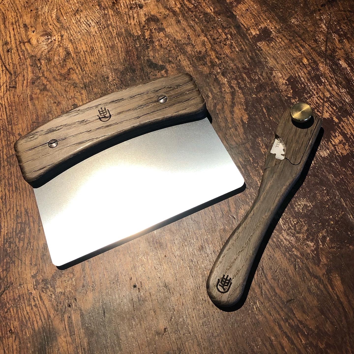 Bread Lame & Bench Knife Smoked Oak Set